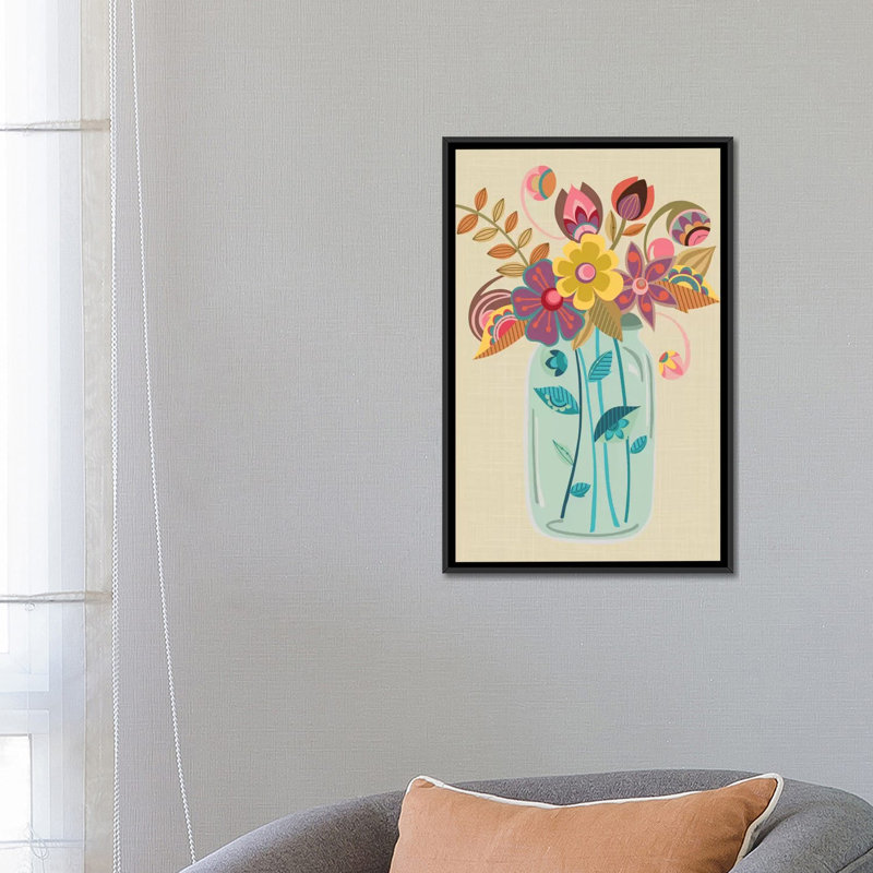 Mason Jar, impression sur toile tendue, H 26 po x l 18 po x P 1,5 po, Cadre noir