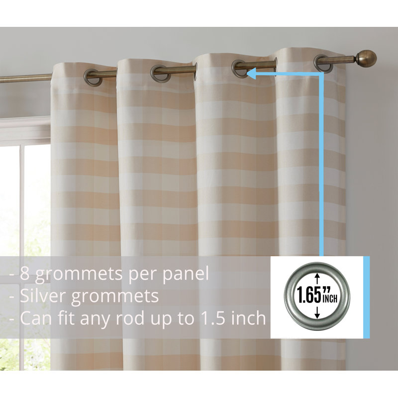 Fallbrook Polyester Light Filtering Curtain, Beige, 54" W x 96" L