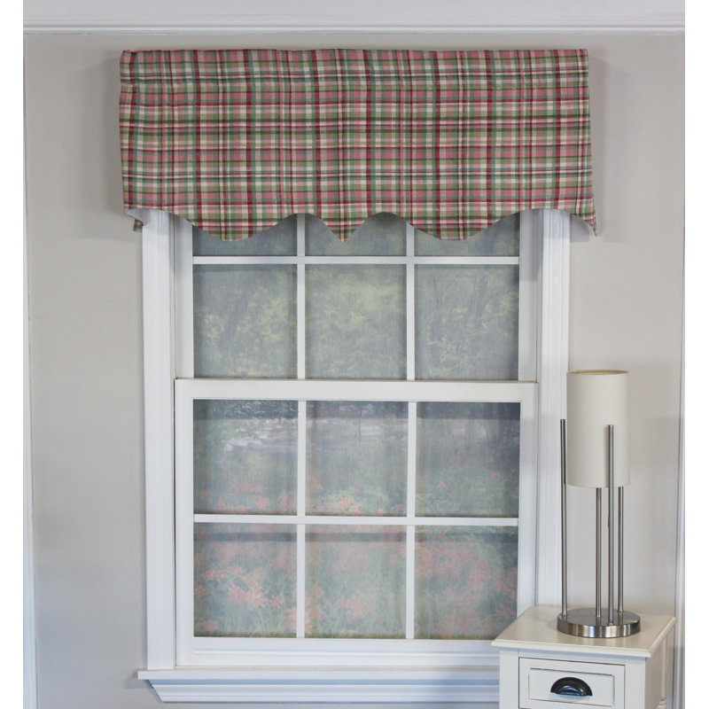 Cotton Plaid Pointed Window Valance, Pastel