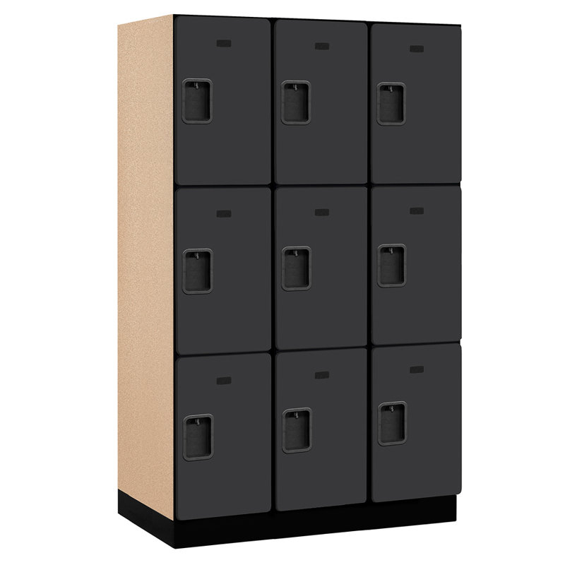 Casier à 3 niveaux, H 76 po x l 45 po x P 18 po, Noir