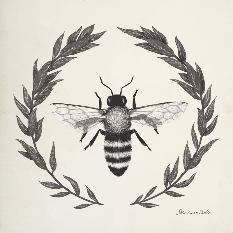 «Happy to Bee Home I Neutral» par Sara Zieve Miller, impression sur toile tendue, H 20 po x l 20 po x P 1,25 po