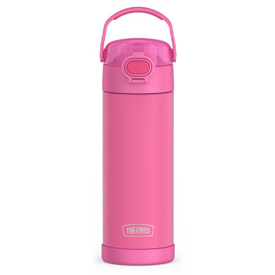 16 oz Bouteille d'eau en acier inoxydable avec bec et couvercle verrouillable Funtainer® - rose néon