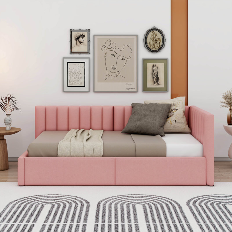 Masakatsu Upholstered Daybed, Pink