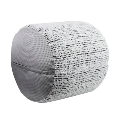 17 In. Package Height Cylindrical Pouf With Bead Filling Chenille Upholstery And 300Lbs Load Capacity