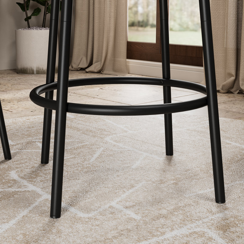 Ensemble de table de bar 3 pièces avec 2 tabourets de bar - table de pub moderne, Noir, Brun / Noir