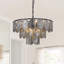 Lustre 8 lumières en cristal rétro avec chaîne réglable