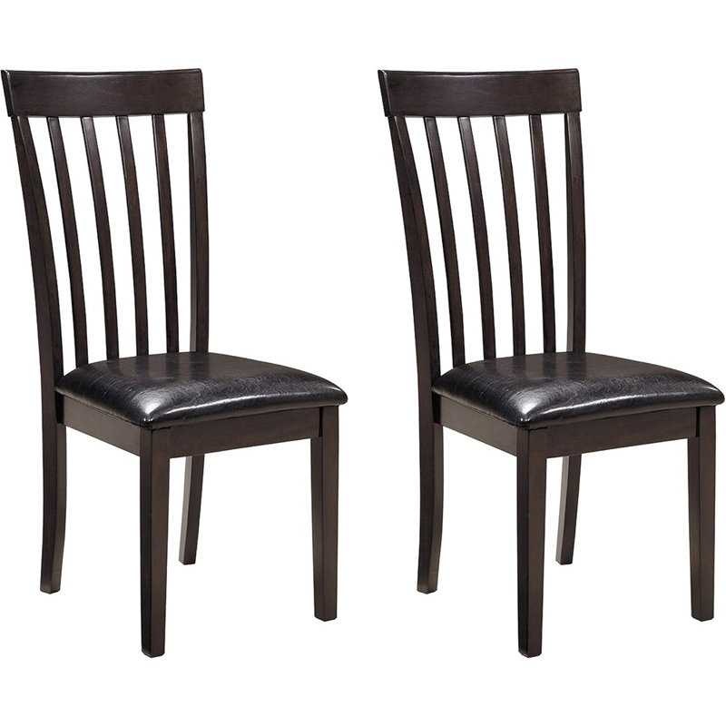 Chaise de salle à manger Hammis Rake Back, ensemble de 2, brun foncé