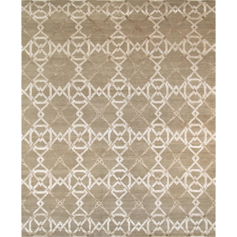 Tapis géométrique en laine / coton tissé à plat à la main à motif géométrique 8 pi 1 po x 10 pi 1 po