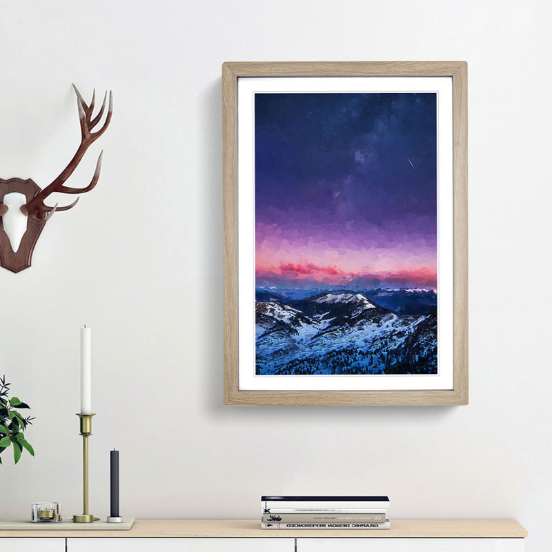 The Dolomites in Italy in Abstract - Picture Frame Graphic Art Print, 36cm H x 27cm W x 2cm D, Oak Framed