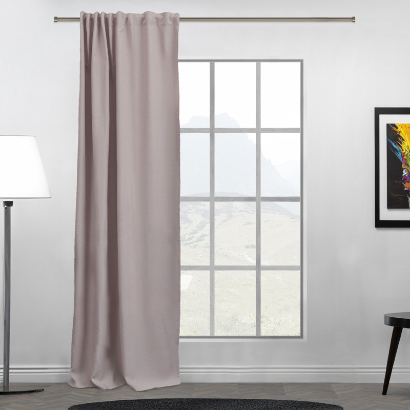 Room Darkening Single Curtain Panel, Lilac, 130cm Width x 475cm Drop