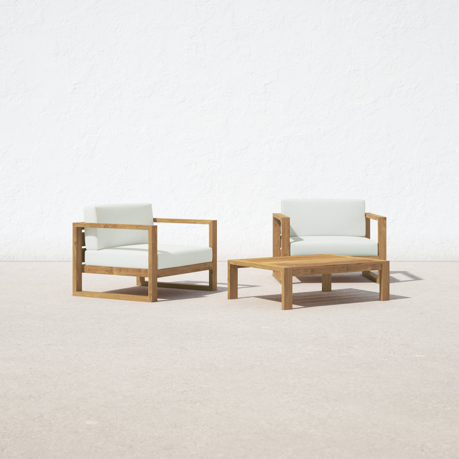 Upland 2-Person Teak Patio Seating Group