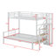 Lit simple superposé au dessus d'un lit double en métal avec escalier de rangement et garde-robe-1452074044
