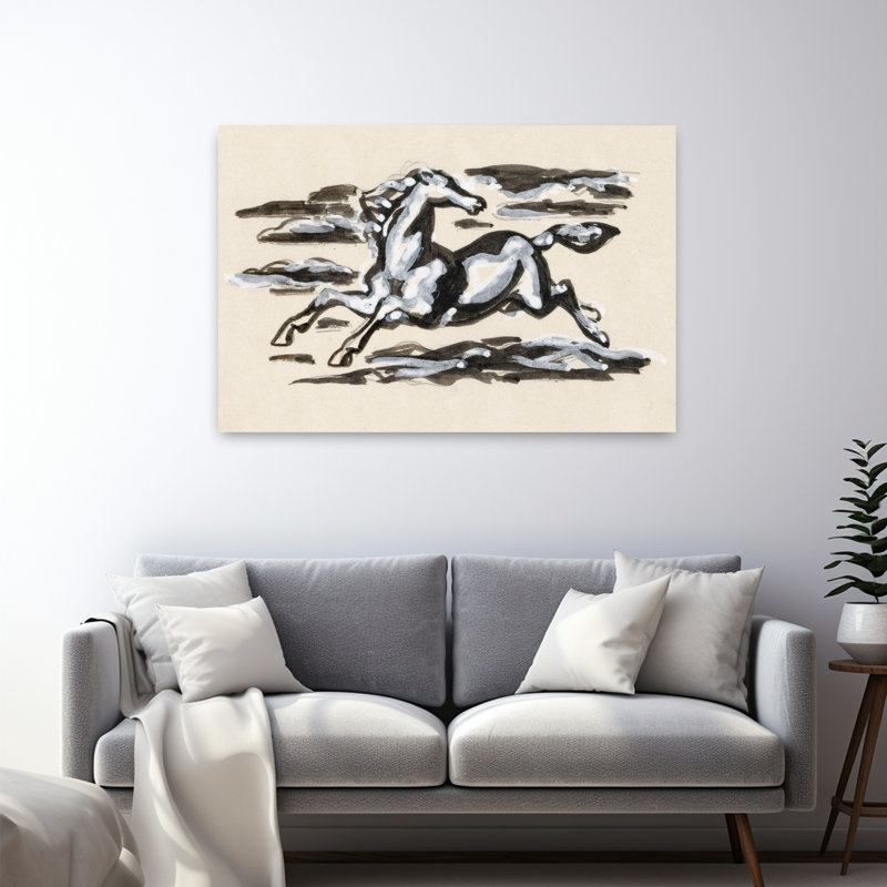 Art contemporain Art cheval contemporain, H 32 po x l 48 po
