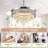 Chandelier Ceiling Fan With Lights And Remote,42 Inch Modern Flush Mount For Bedroom Indoor, Dimmable Led,bluetooth Connection,energy Efficient Quiet Retractable Blades