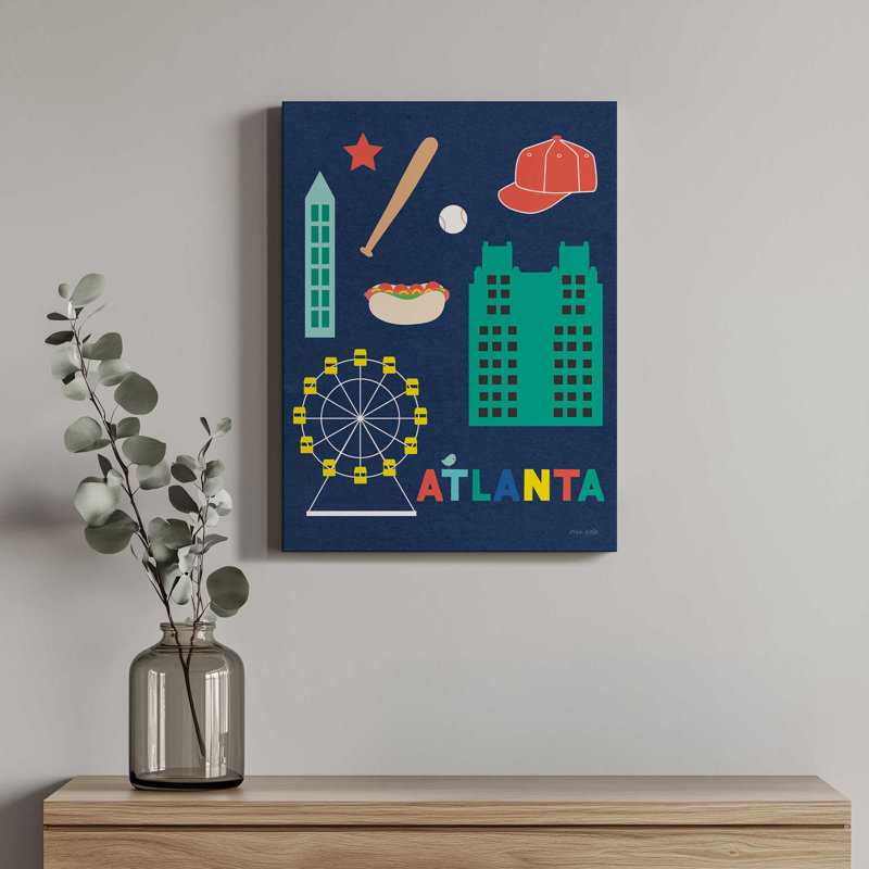 «City Fun Atlanta» par Ann Kelle, reproduction d'art, H 48 po x l 36 po, Toile tendue, Ne s’applique pas