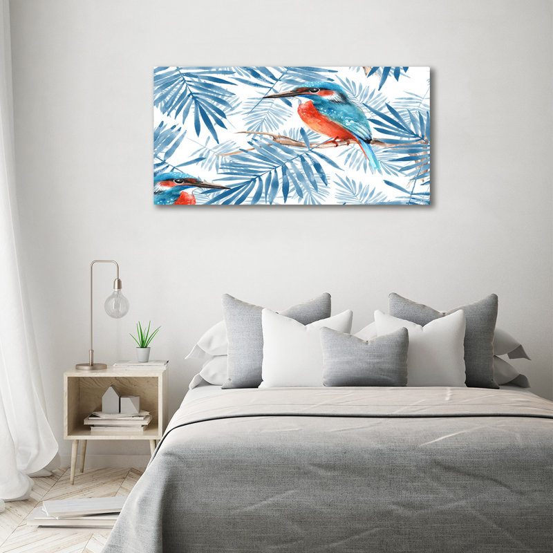 Plants And Bird - Wrapped Canvas Print