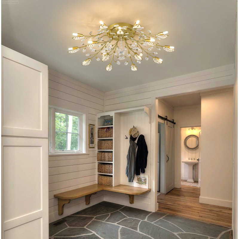 Luminaire suspendu 15 lumières de style campagnard moderne en cristal de style campagnard moderne à 15 lumières
