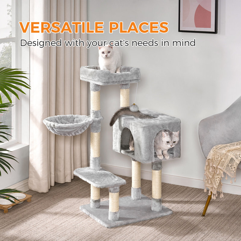 100cm H Cat Tree, Light Grey