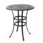 Table de bar de style traditionnel en fonte d'aluminium avec plateau en bronze foncé, support de parasol rouille, structure et cadre l 36,25 po x P 36 po, hauteur 41,5 po