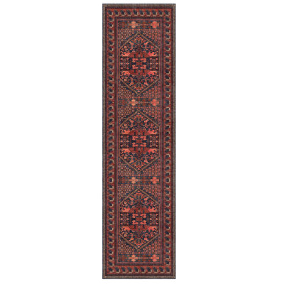 Tapis décoratif bourgogne en polyester tissé à la machine