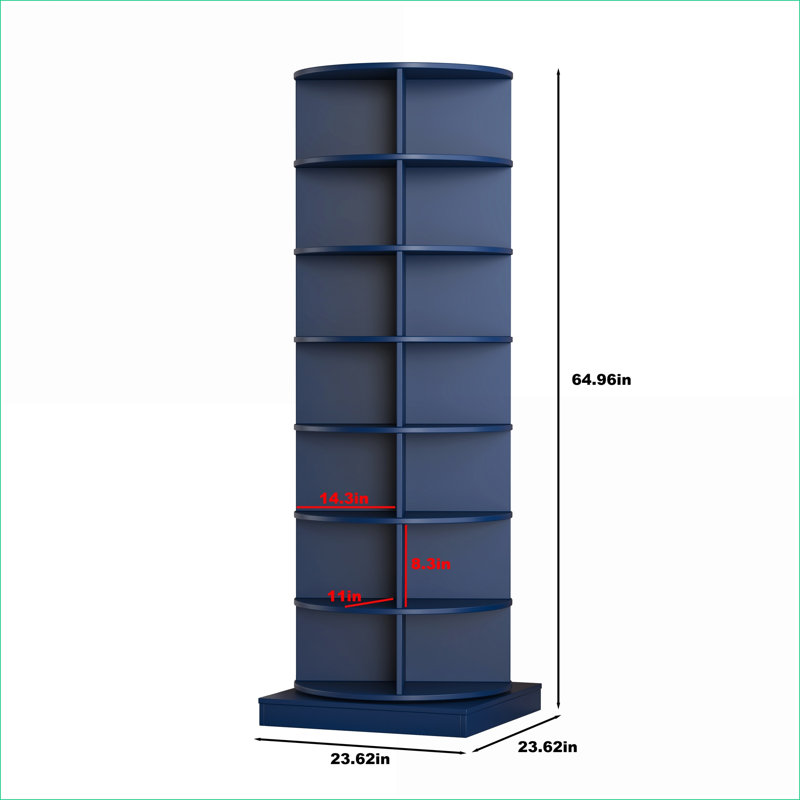 Cabinets | 360 Degree Rotating 7-Layer Shoe Storage Cabinet | Holds Up To 28 Pairs | Modern Sky Blue Finish | Particle Board+MDF | Bedroom