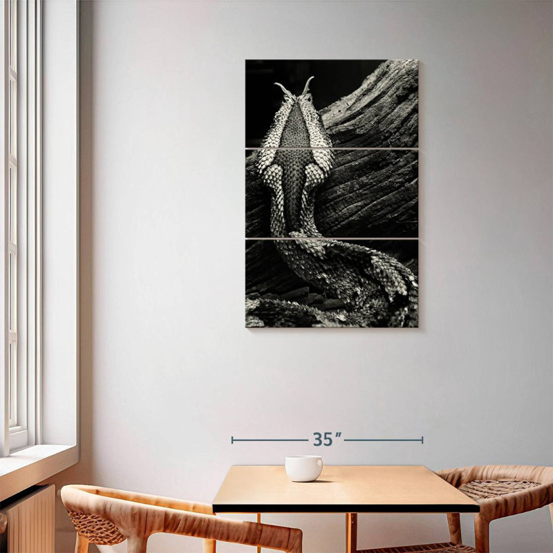 Brampt Monochrome Snake Markings, 57" H x 36" W
