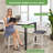 Ardice Swivel Upholstered Counter Stool with Solid Wood Frame-1815391319-1815391318