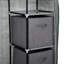 Rowden Fabric Portable Wardrobe with 2 Fabric Drawers, Hanging Rail, Grey