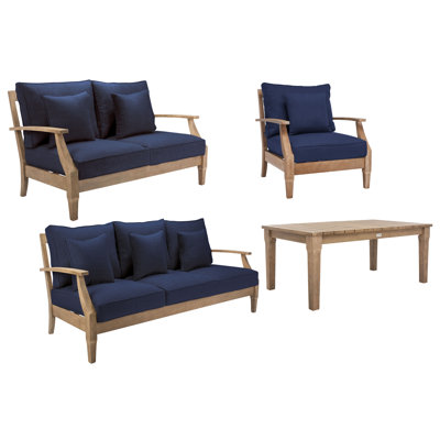 Ensemble de conversation avec canapé et coussins 4 pièces Samya