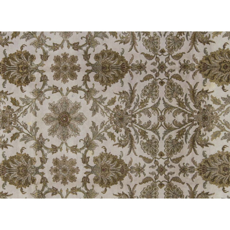 Tapis ivoire et taupe noué à la main de haute qualité