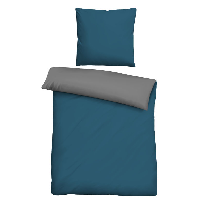Duvet Cover Set, Double - 2 Pillowcases (80 x 80 cm), Blue