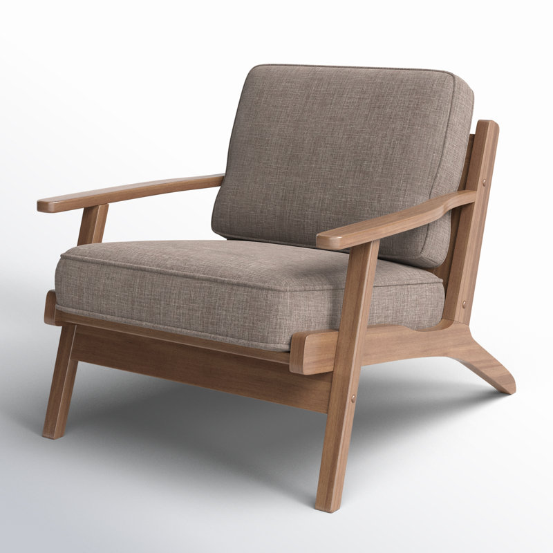 Upholstered Armchair, Gray/Brown