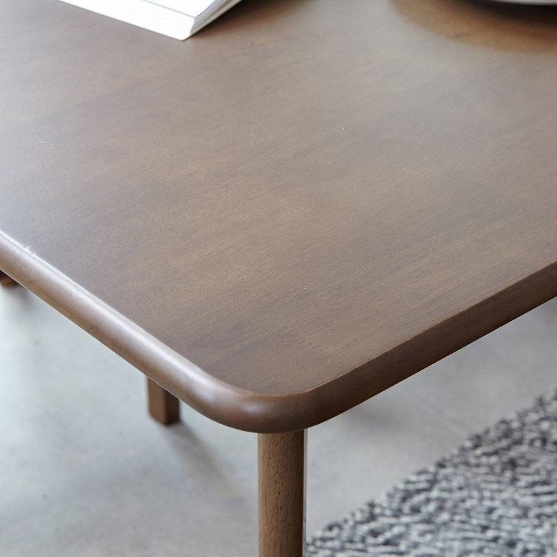 Rowley 4 - Person Rubberwood Solid Wood Modern Dining Table Set, Walnut