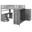 Lit mezzanine avec tiroirs, bureau et garde-robe-662421409