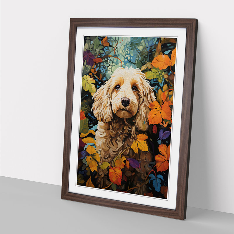 Single Picture Frame Print on Wood, Walnut Framed, 46cm H x 34cm W
