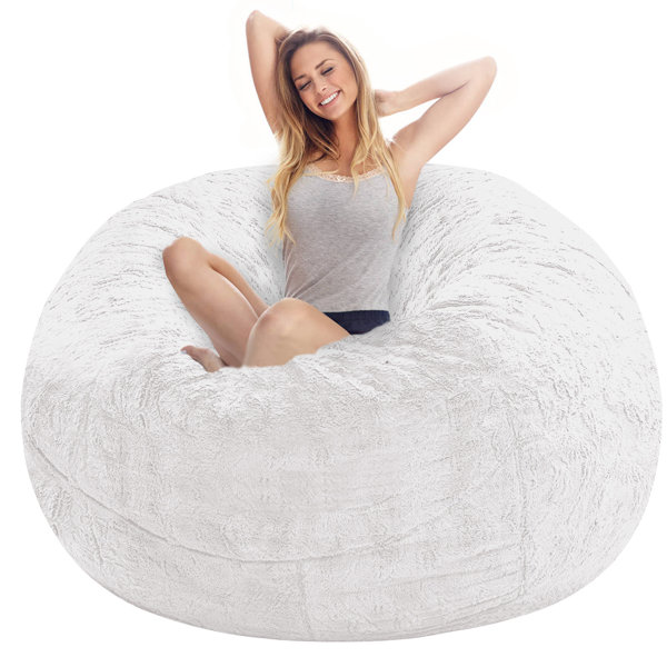 6FT Giant Bean Bag Sofa Memory Living Room Chair Microsuede Soft Protect  Cover