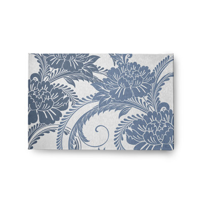 Ziniya Chenille Floral Indoor / Outdoor Rug