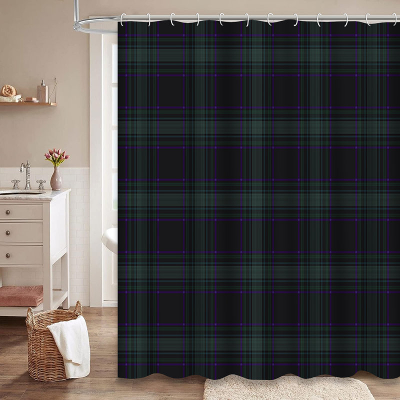 Rideau de douche Rustic Tartan, L 72 po x l 72 po