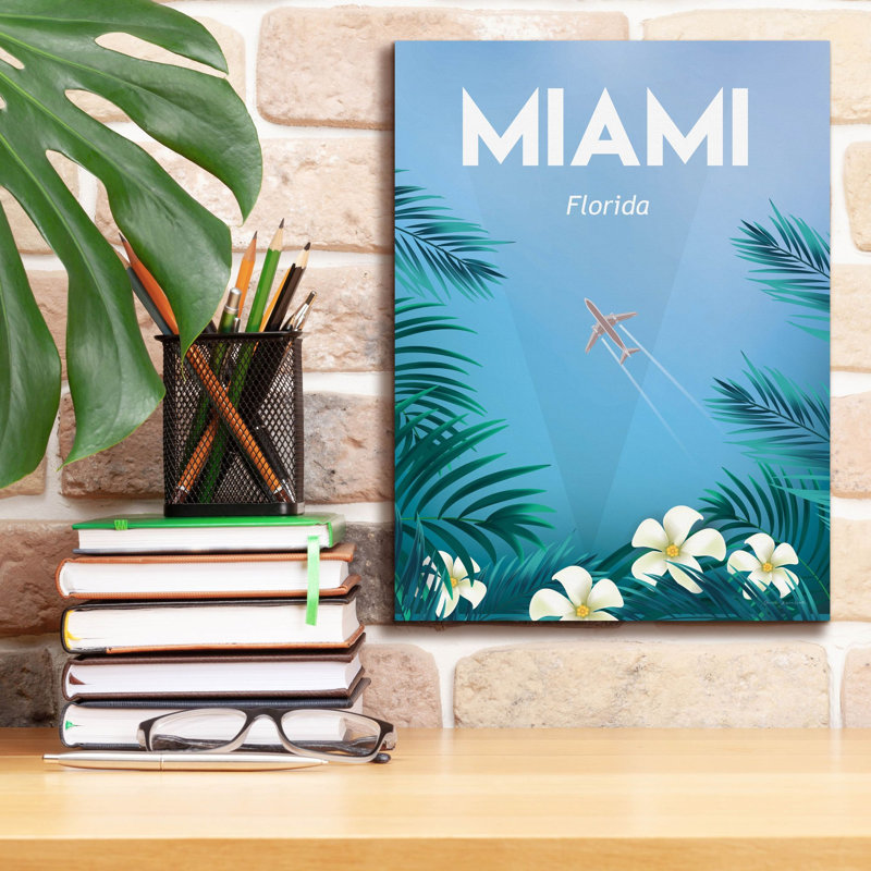 "Epic Graffiti" Miami "par Omar Escalante, art mural sur toile, 12 po x 16 po