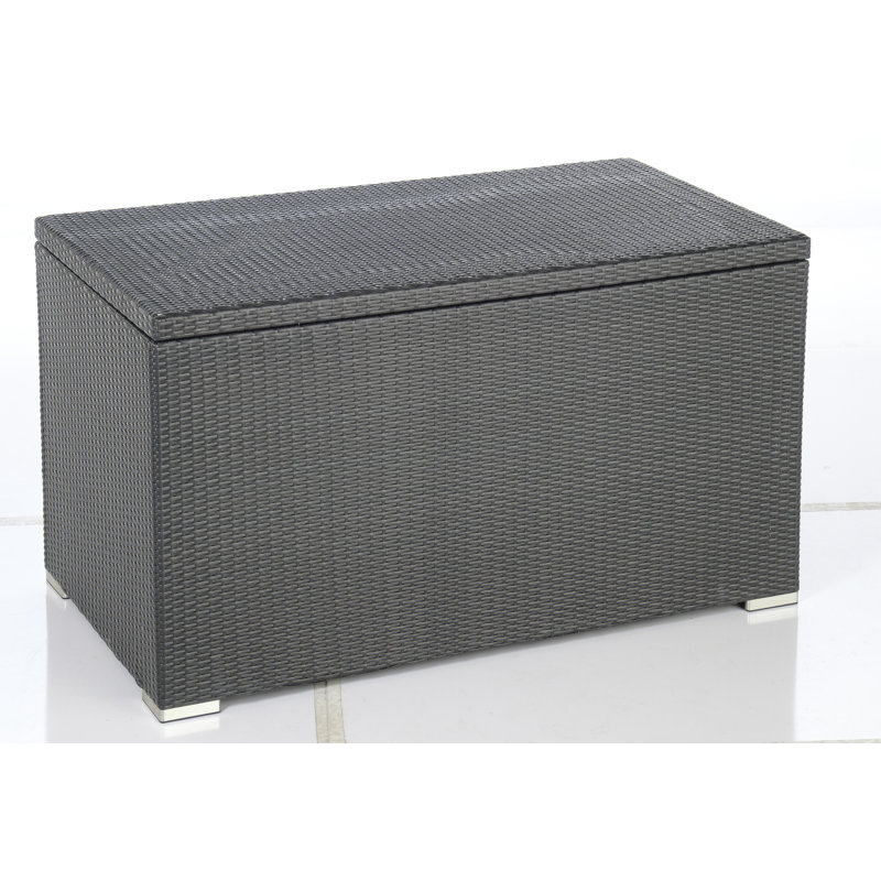 Alfresco Home Sicuro 25.5'' W 135 Gallons Water Resistant Wicker Deck Box in Gray