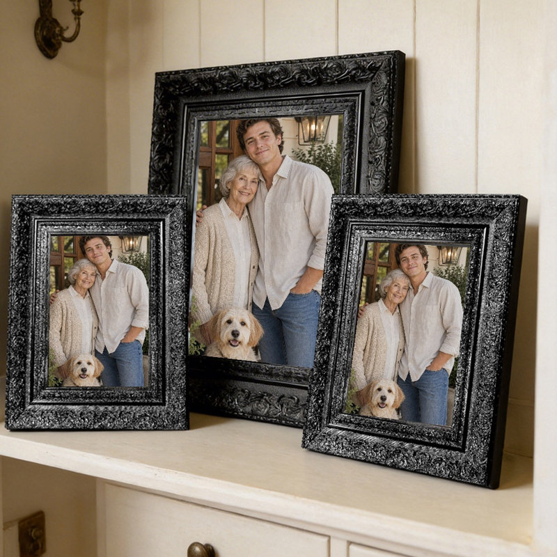 Cadre photo noir de style héritage 1pc pour photos de 8 po x 10 po et cadeaux pour la fête des Mères