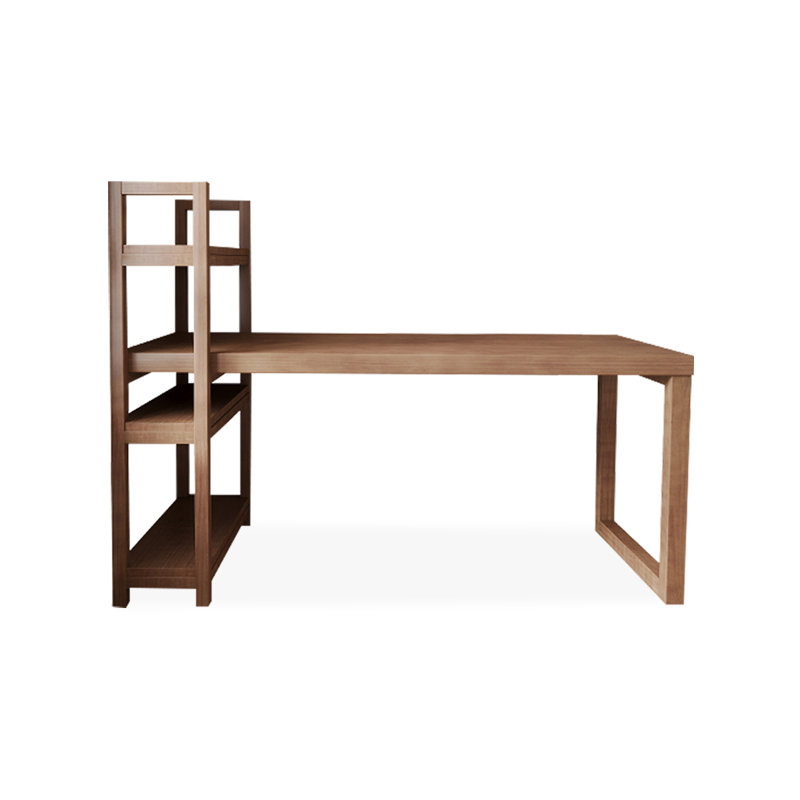 Walnut Rectangular Solid Wood desks, 43.31" H x 70.87" W x 35.43" D, Left Hand Return