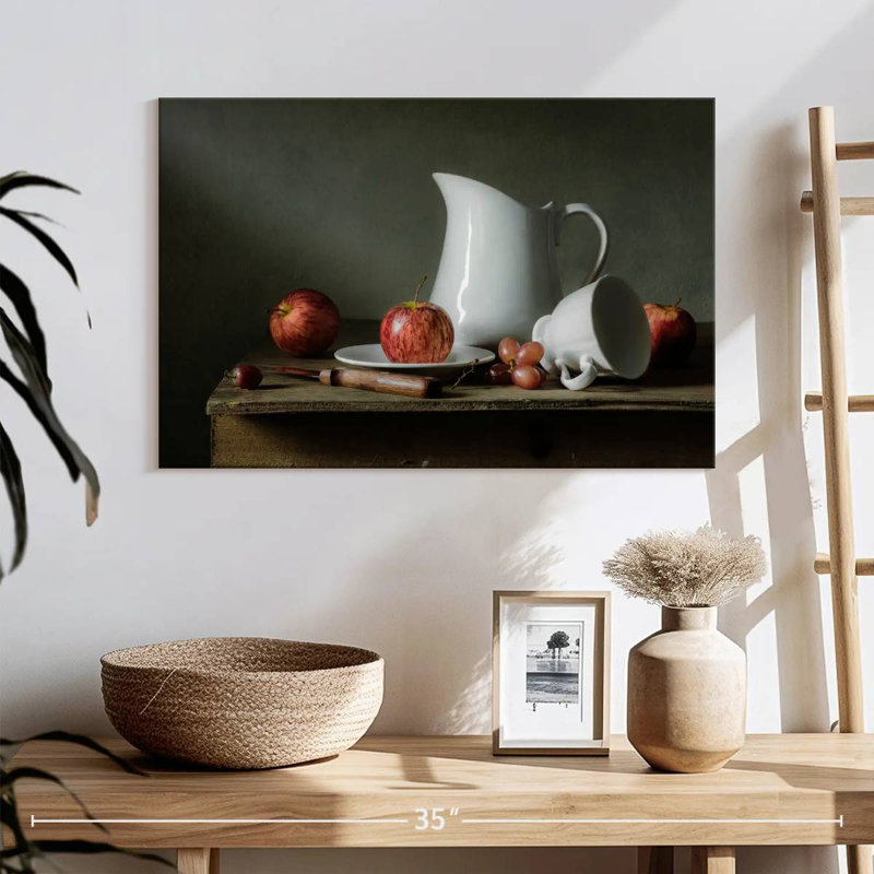 Senne, fruits et vaisselle, H 24 po x l 36 po