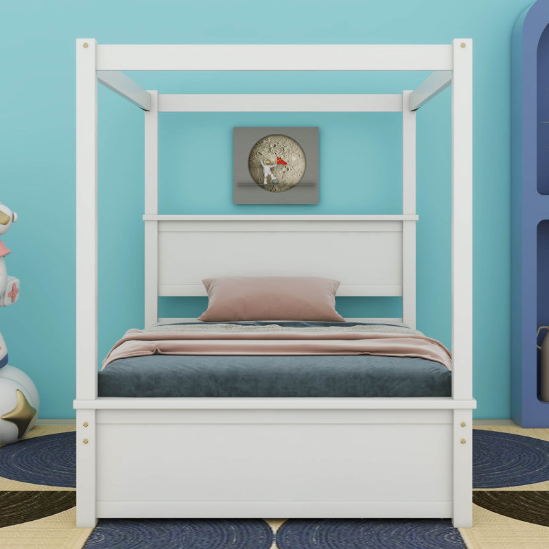 Lit Aaditya, Double, Blanc brossé