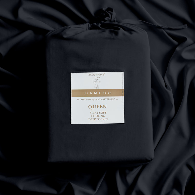 Ensemble de draps 6 pièces Kathy Ireland , Noir, Ensemble de draps pour taille de lit double avec s