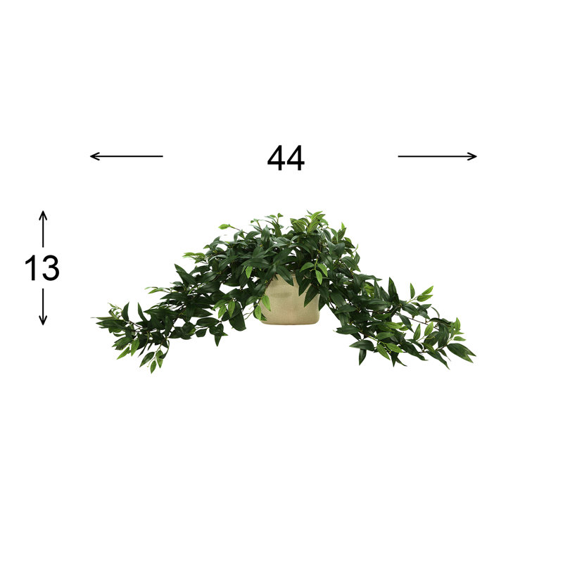 13 po Faux Ruscus plante en pot en céramique