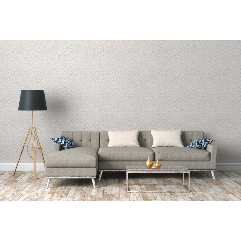 Maison Charme Floral Forget Me Not Motif 10.05m x 53cm Wallpaper Roll, Grey