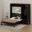 Grand lit escamotable avec tiroirs de rangement et garde-robe, armoire de lit escamotable compacte avec tête de lit tapissier-132936974