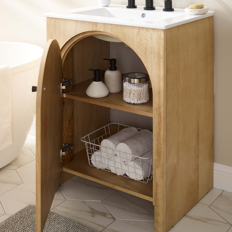 Modway Appia 24" Single Bathroom Vanity Base Only, Natural