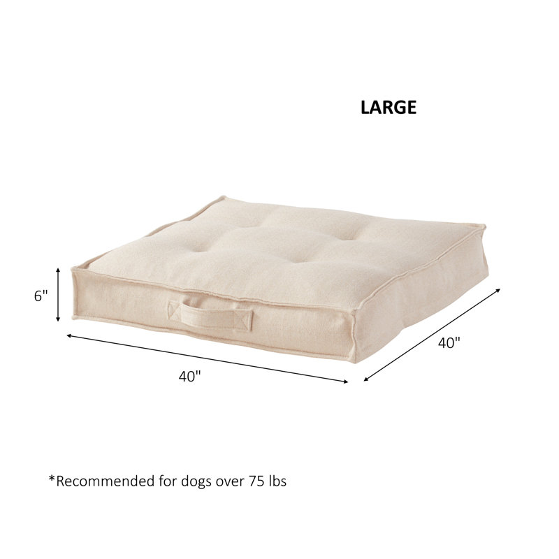 Lit pour chien Longwood, Grand (l 40 po x P 40 po x H 6 po), Crème